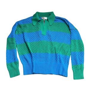 Beach Riot Wynn Open Weave Color Block Sweater Size L Resort Vacation Beachy